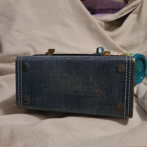 Vintage Denim Daisy Dog Metal Dome Lunchbox by Aladdin Ind Inc 1970s - Picture 6 of 7